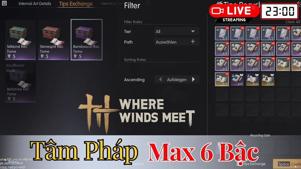 Where Winds Meet — Tăng 4 sách Tâm Pháp lên 6 bậc nhanh nhất (PCNET)