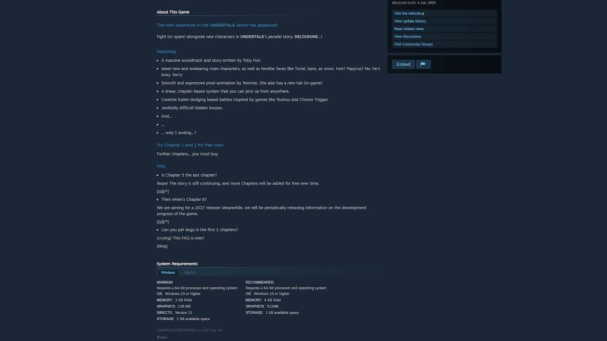 Deltarune Chapter 6 được Steam xác nhận ra mắt năm 2027: dự đoán khung thời gian và nội dung đáng mong đợi