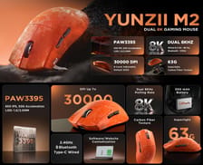 Yunzii ra mắt M2 Dual 8K Custom Wireless Gaming Mouse: Đáp ứng mọi nhu cầu tốc độ và cá nhân hóa