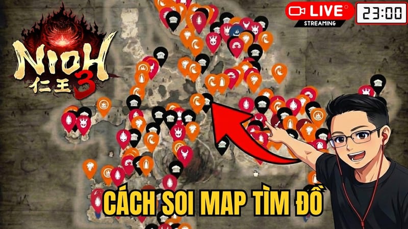 Nioh 3 — Cách xem full bản đồ, loot đồ & teleport cực dễ
